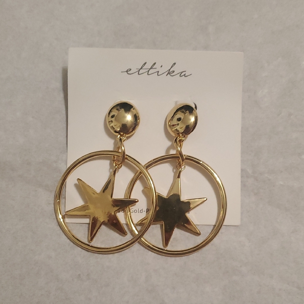 Ettika Gold Star Earrings
